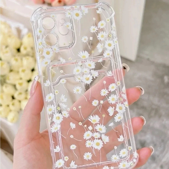 ⚠️Clearance iPhone 14/Pro/Pro Max Floral Clear Phone Case With Card Slot - Picture 2 of 4